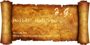 Holló György névjegykártya